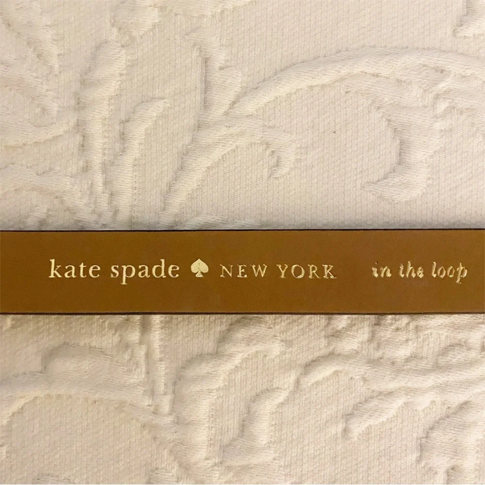 Kate Spade Belt Dark Blue Kissing Birds Leather Size M/L With Gift Box